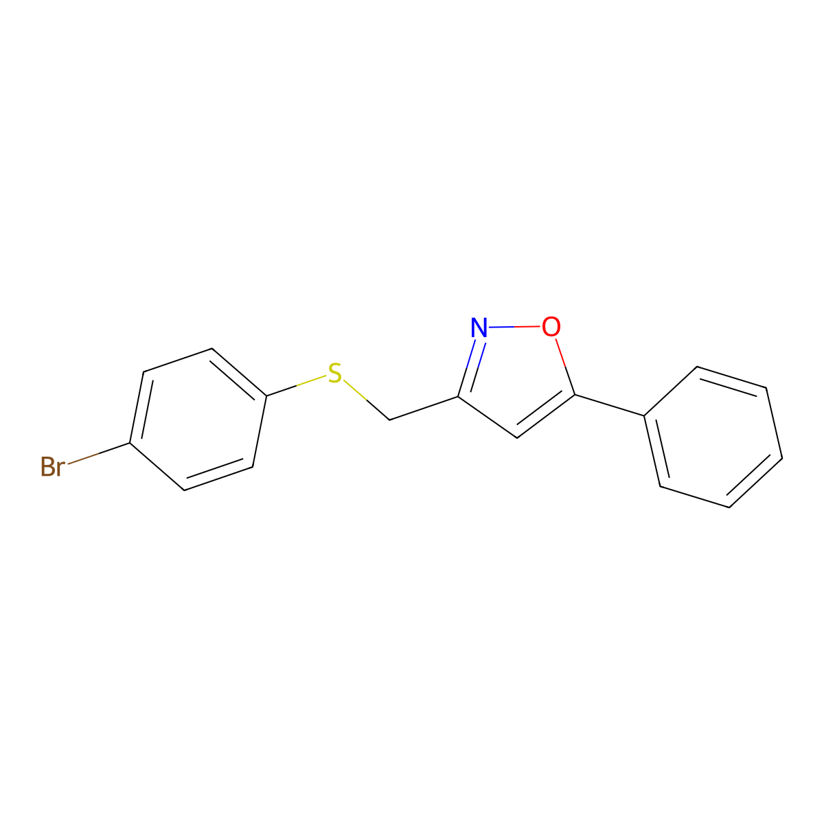 3-{[(4-Bromophenyl)sulfanyl]methyl}-5-phenylisoxazole molecular structure, CAS 339019-74-8