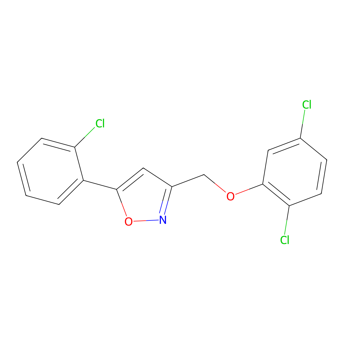 5-(2-Chlorophenyl)-3-[(2,5-dichlorophenoxy)methyl]-1,2-oxazole molecular structure, CAS 339019-75-9