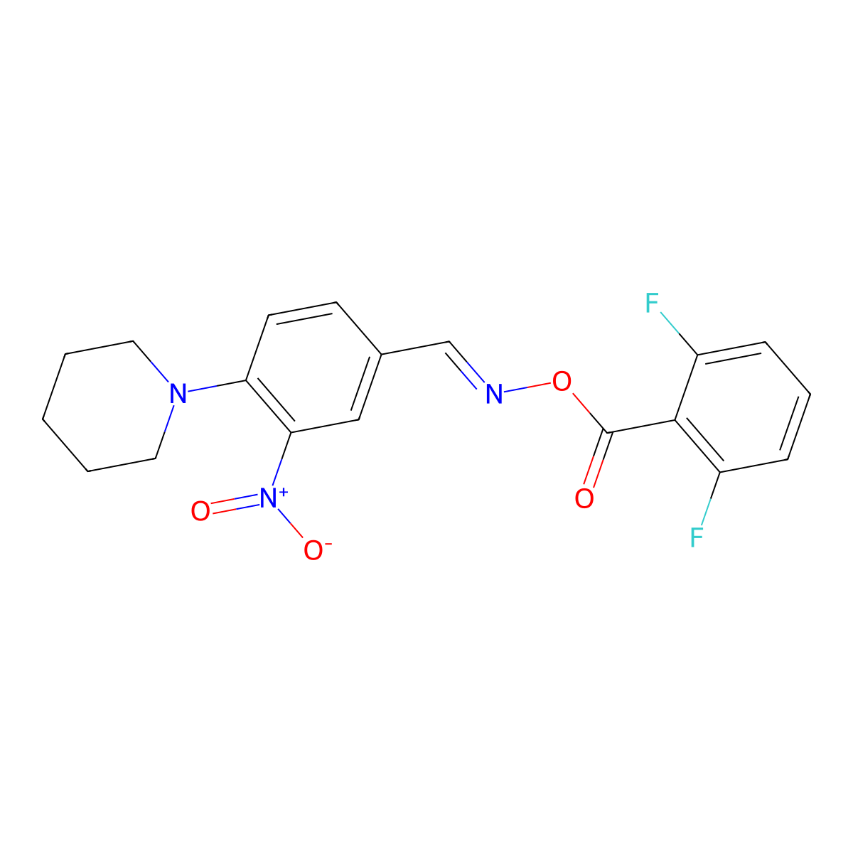 [(3-Nitro-4-piperidin-1-ylphenyl)methylideneamino] 2,6-difluorobenzoate molecular structure, CAS 339019-80-6
