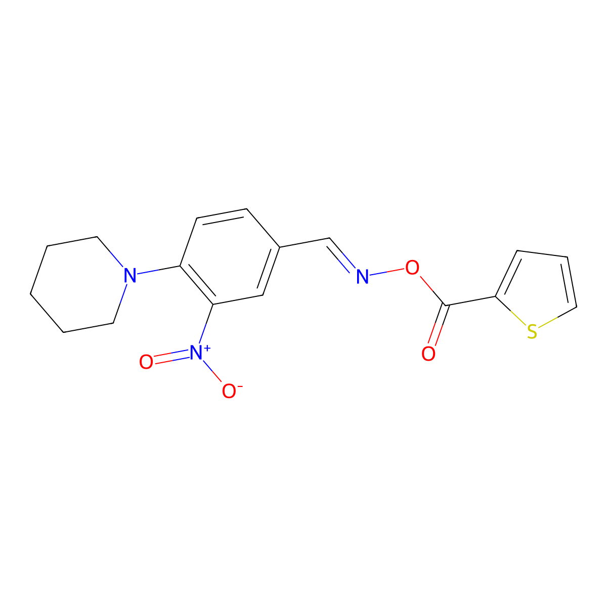 1-[2-Nitro-4-({[(2-thienylcarbonyl)oxy]imino}methyl)phenyl]piperidine molecular structure, CAS 339019-84-0