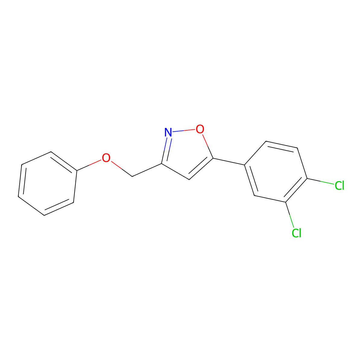 5-(3,4-Dichlorophenyl)-3-(phenoxymethyl)-1,2-oxazole molecular structure, CAS 339019-86-2
