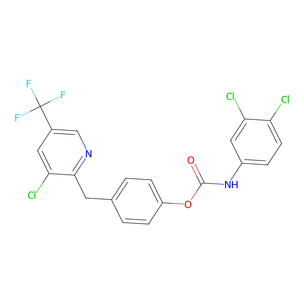 4-{[3-chloro-5-(trifluoromethyl)-2-pyridinyl]methyl}phenyl N-(3,4-dichlorophenyl)carbamate molecular structure, CAS 339019-96-4