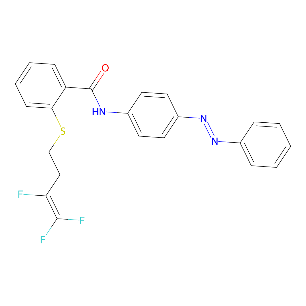 N-(4-phenyldiazenylphenyl)-2-(3,4,4-trifluorobut-3-enylsulfanyl)benzamide molecular structure, CAS 339020-02-9