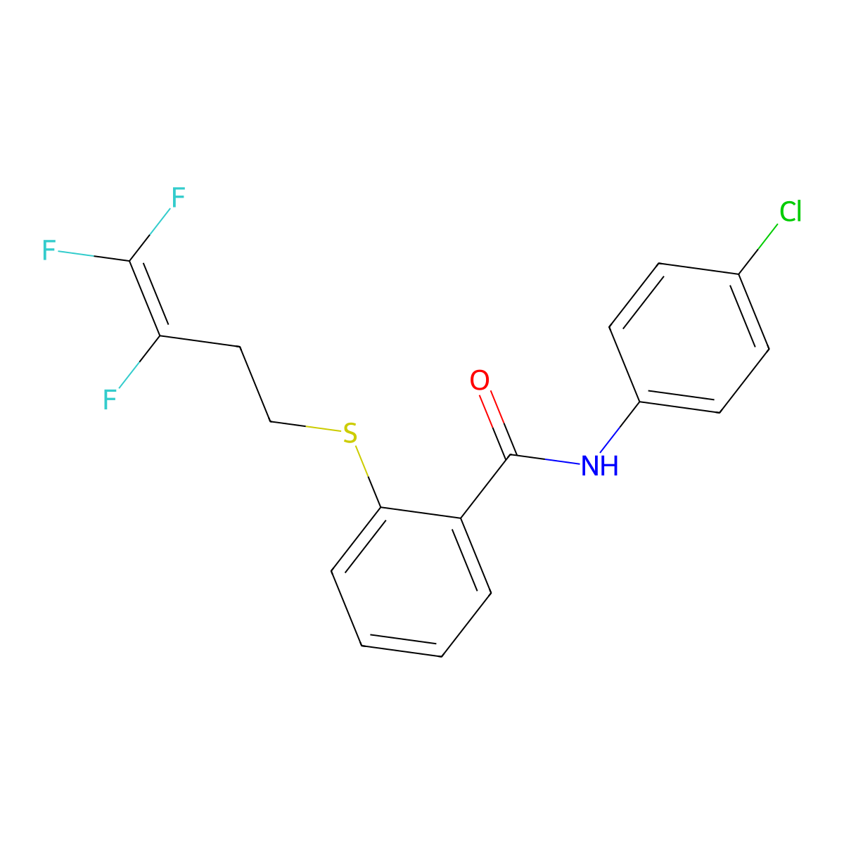 N-(4-chlorophenyl)-2-[(3,4,4-trifluoro-3-butenyl)sulfanyl]benzenecarboxamide molecular structure, CAS 339020-03-0