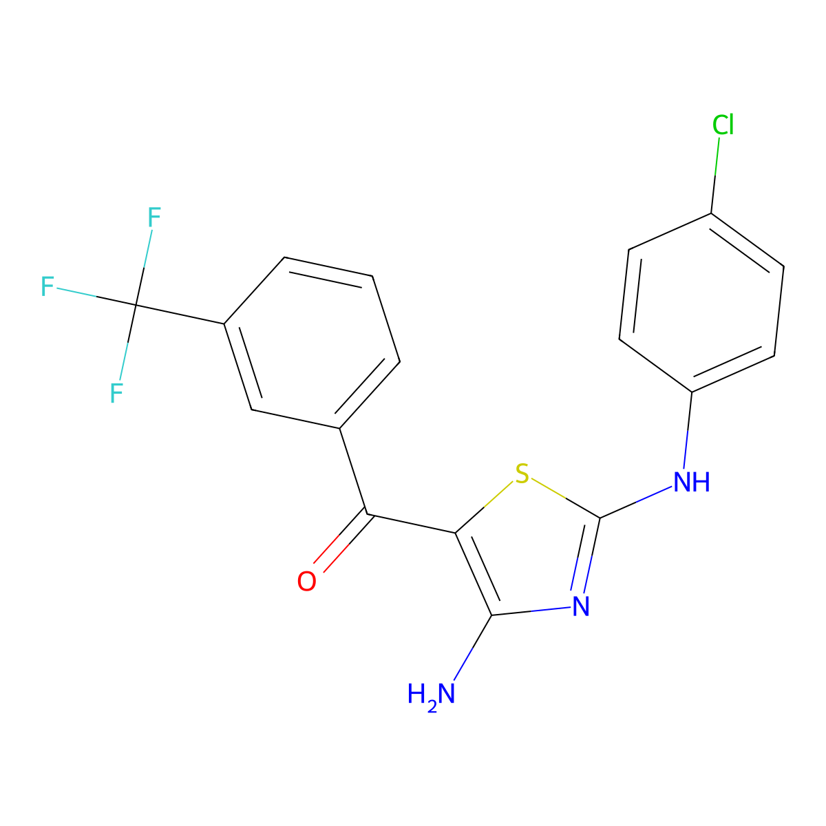 [4-Amino-2-(4-chloroanilino)-1,3-thiazol-5-yl][3-(trifluoromethyl)phenyl]methanone molecular structure, CAS 339020-09-6