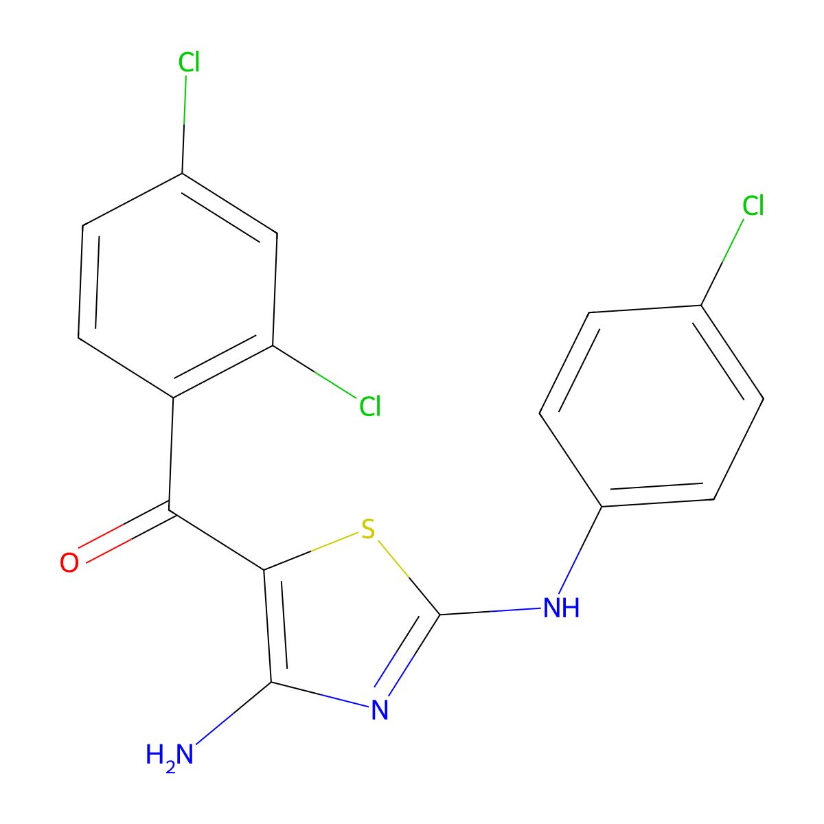 [4-Amino-2-(4-chloroanilino)-1,3-thiazol-5-yl](2,4-dichlorophenyl)methanone molecular structure, CAS 339020-13-2