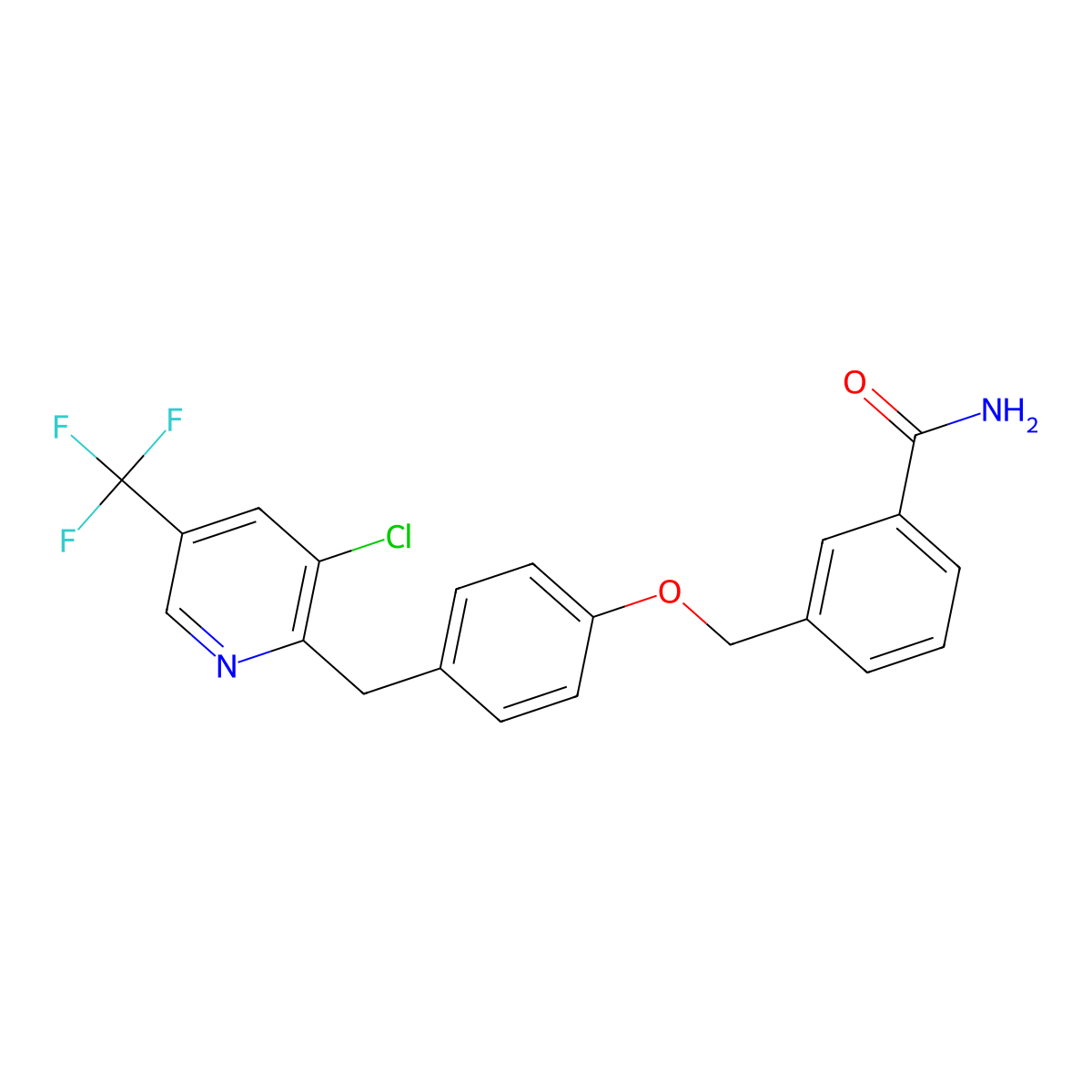 3-[(4-{[3-Chloro-5-(trifluoromethyl)pyridin-2-yl]methyl}phenoxy)methyl]benzamide molecular structure, CAS 339020-28-9