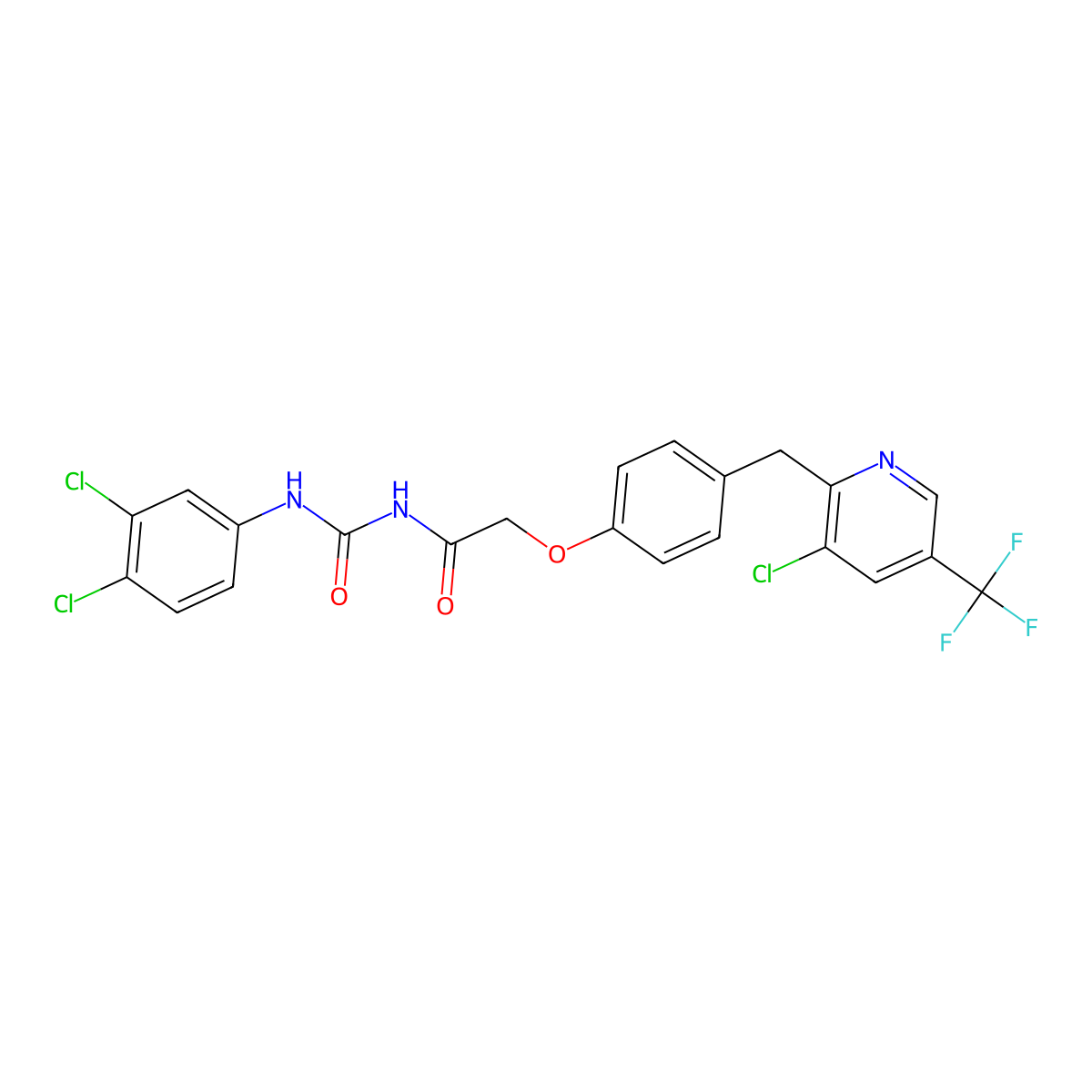 N-[2-(4-{[3-chloro-5-(trifluoromethyl)-2-pyridinyl]methyl}phenoxy)acetyl]-N'-(3,4-dichlorophenyl)urea molecular structure, CAS 339020-29-0