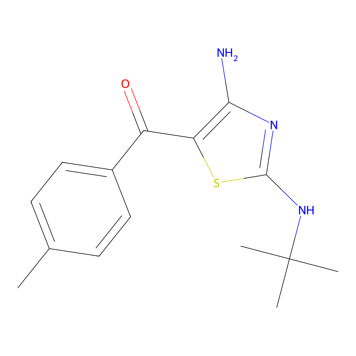 [4-Amino-2-(tert-butylamino)-1,3-thiazol-5-yl](4-methylphenyl)methanone molecular structure, CAS 339020-30-3