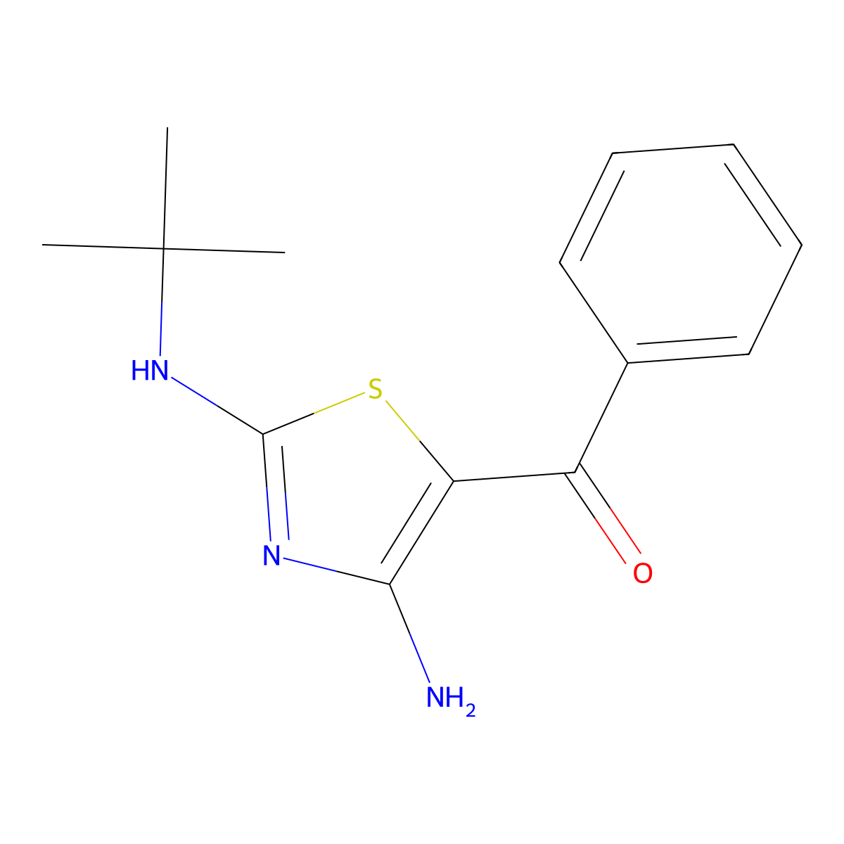 (4-Amino-2-(tert-butylamino)-1,3-thiazol-5-yl)(phenyl)methanone molecular structure, CAS 339020-31-4