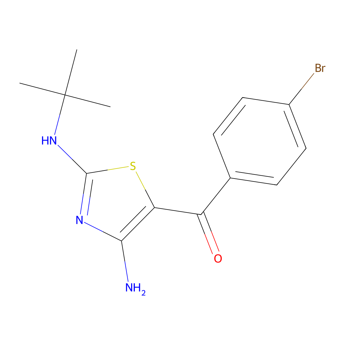 [4-Amino-2-(tert-butylamino)-1,3-thiazol-5-yl](4-bromophenyl)methanone molecular structure, CAS 339020-32-5