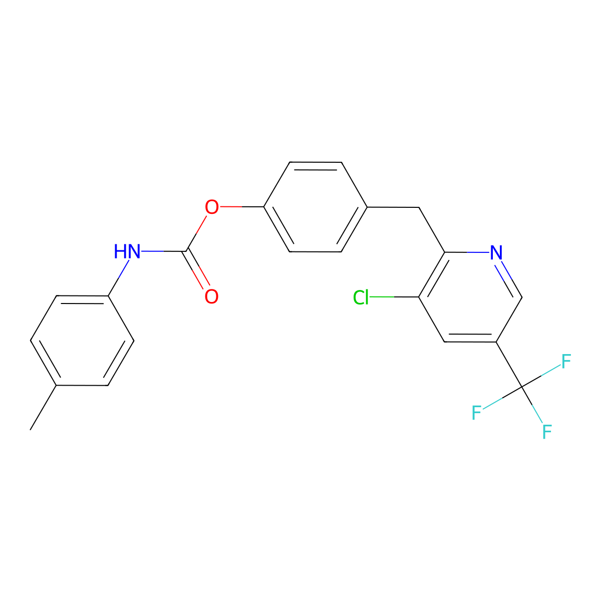 4-{[3-chloro-5-(trifluoromethyl)-2-pyridinyl]methyl}phenyl N-(4-methylphenyl)carbamate molecular structure, CAS 339020-34-7