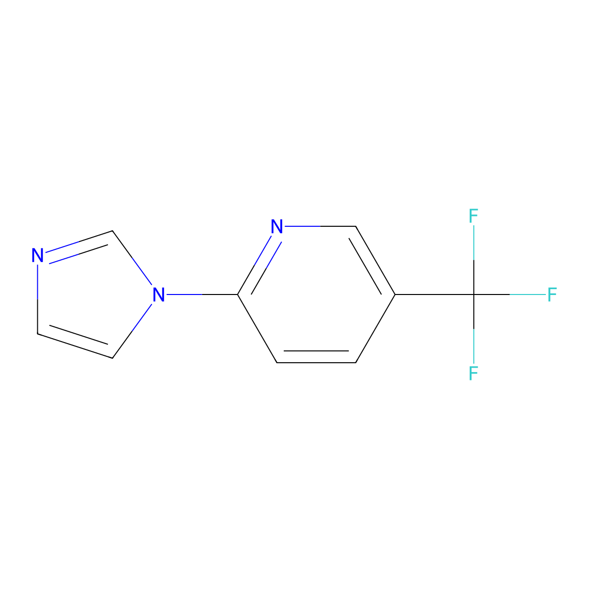2-(1H-imidazol-1-yl)-5-(trifluoromethyl)pyridine molecular structure, CAS 339020-58-5
