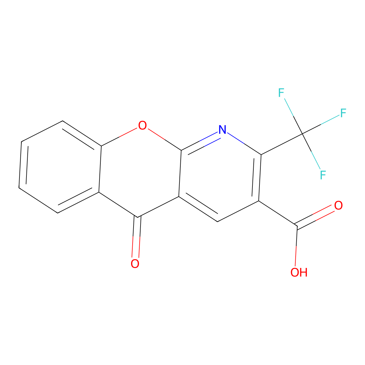 5-oxo-2-(trifluoromethyl)-5H-chromeno[2,3-b]pyridine-3-carboxylic acid molecular structure, CAS 339020-61-0
