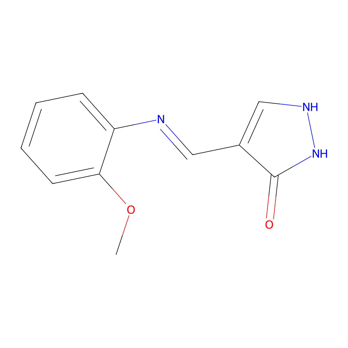 4-[(2-methoxyanilino)methylene]-2,4-dihydro-3H-pyrazol-3-one molecular structure, CAS 339020-66-5