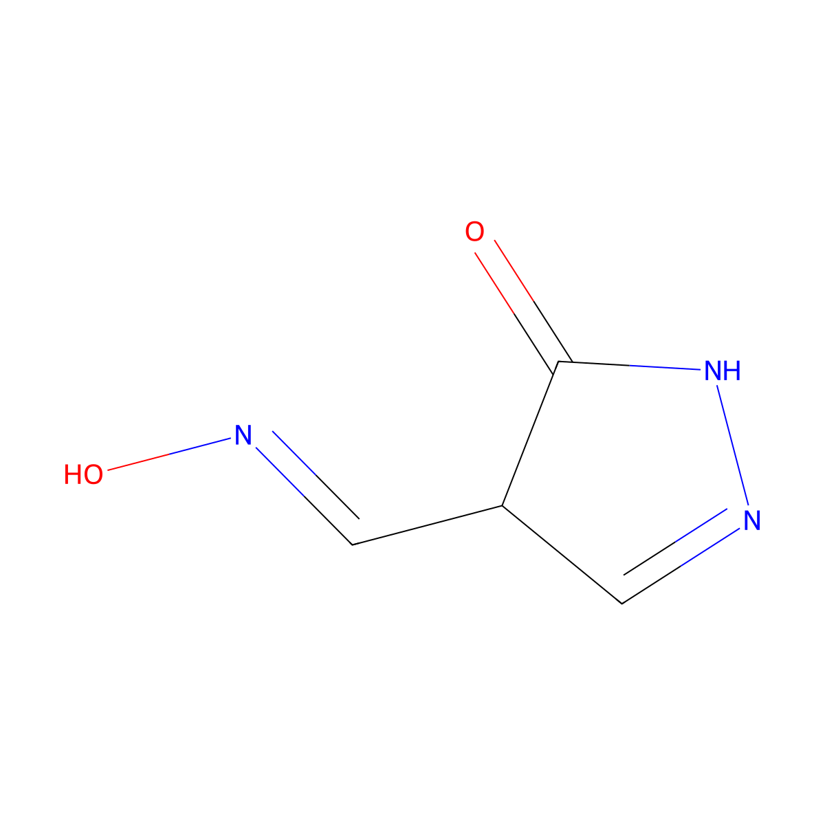 5-oxo-4,5-dihydro-1H-pyrazole-4-carbaldehyde oxime molecular structure, CAS 339020-82-5