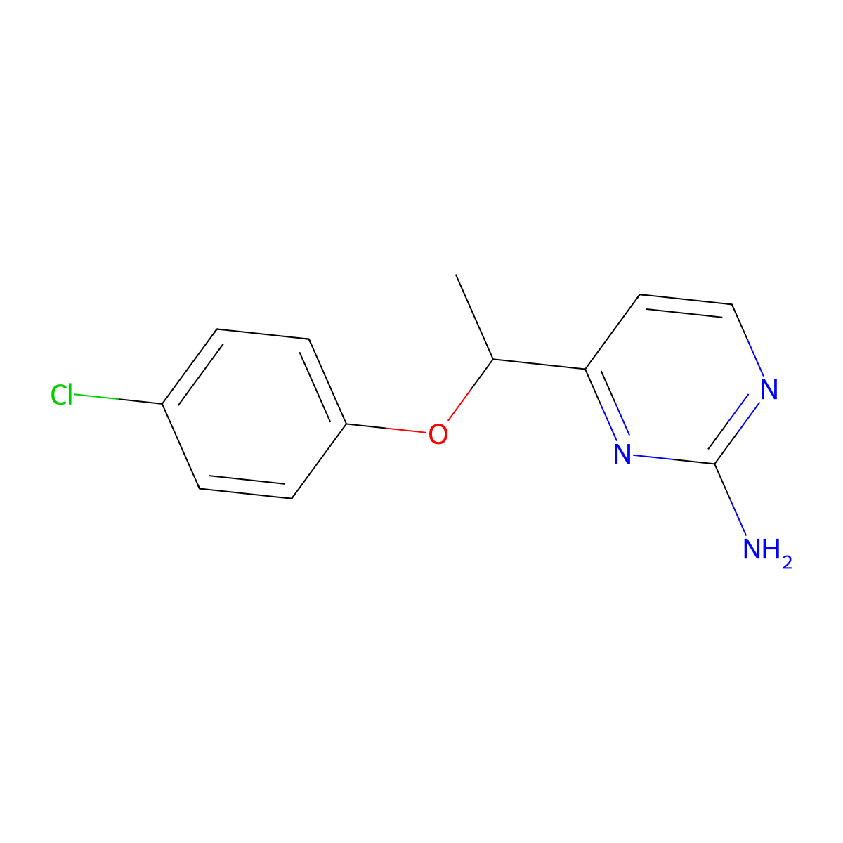 4-[1-(4-Chlorophenoxy)ethyl]pyrimidin-2-amine molecular structure, CAS 339021-08-8
