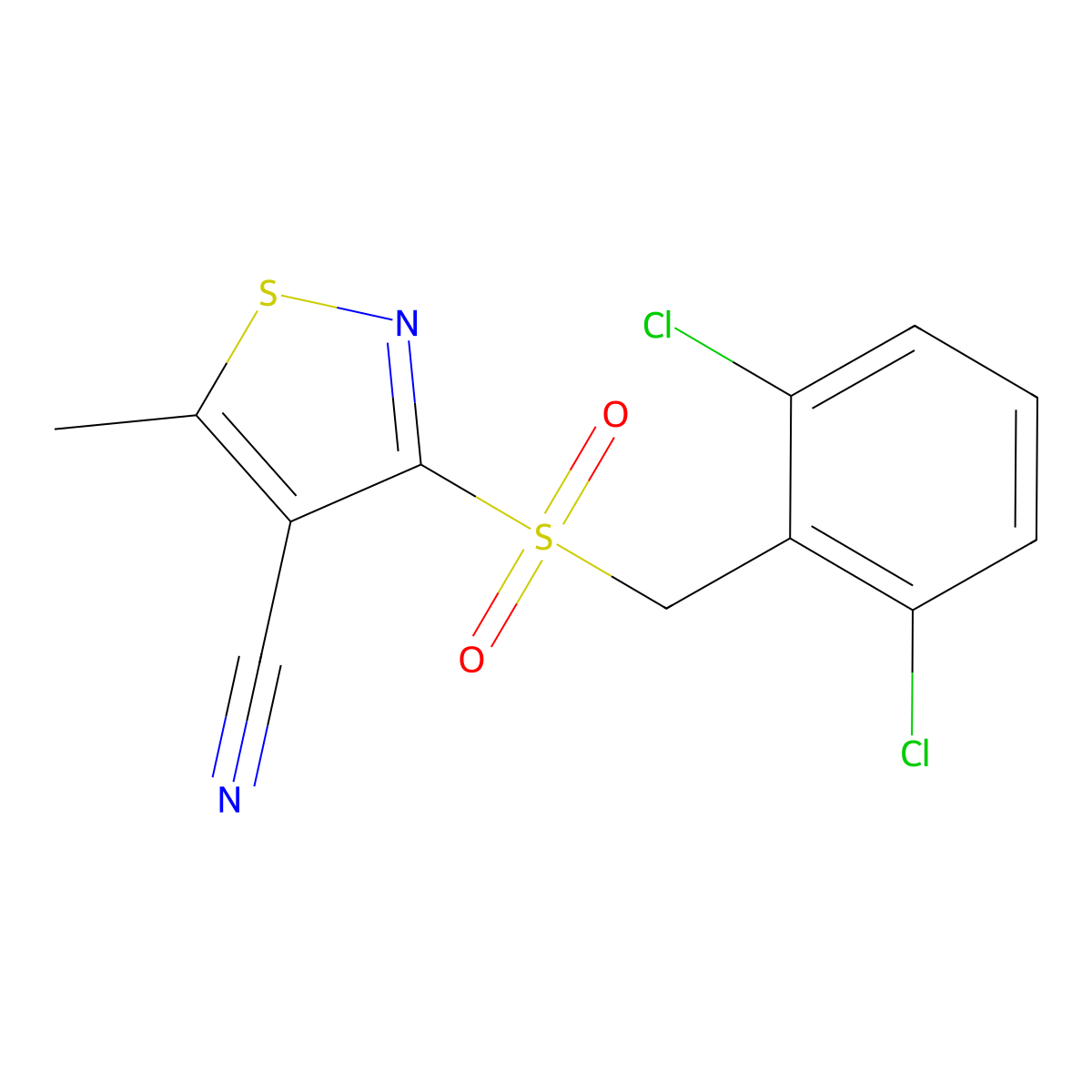 3-[(2,6-Dichlorobenzyl)sulfonyl]-5-methyl-4-isothiazolecarbonitrile molecular structure, CAS 339021-09-9
