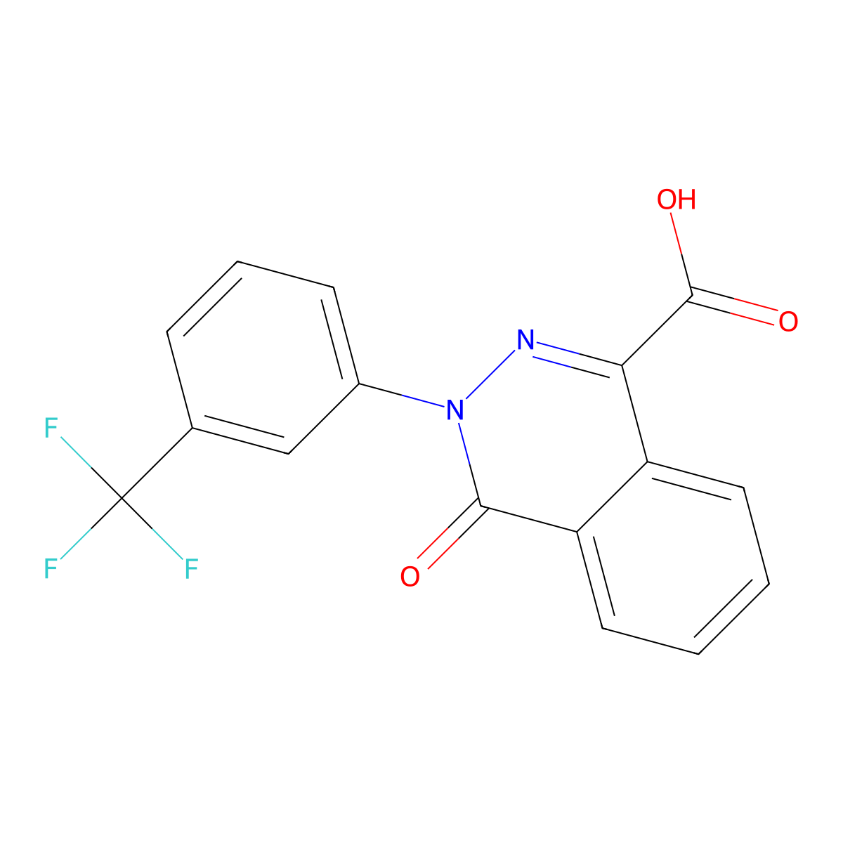 4-Oxo-3-[3-(trifluoromethyl)phenyl]-3,4-dihydro-1-phthalazinecarboxylic acid molecular structure, CAS 339021-26-0