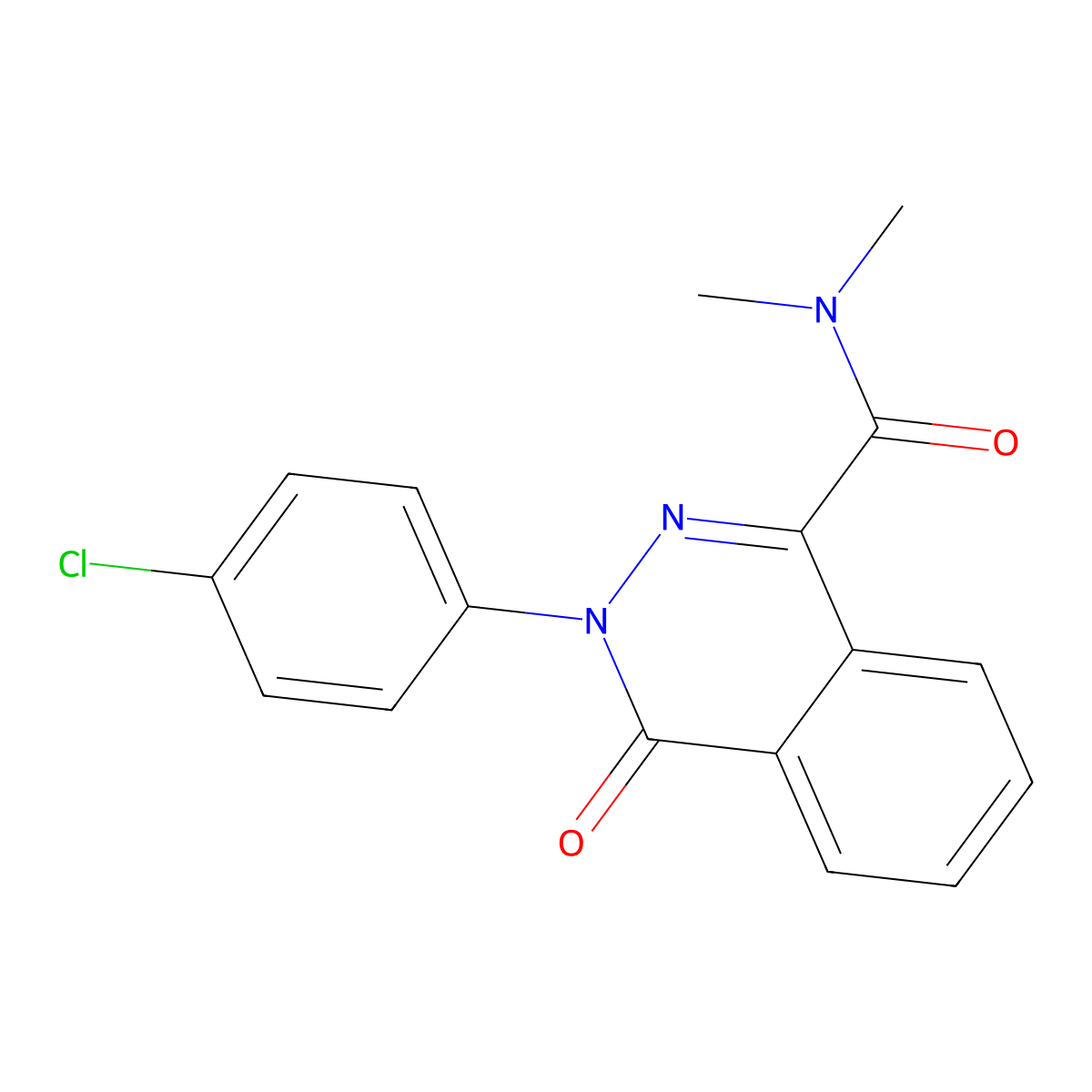 3-(4-chlorophenyl)-N,N-dimethyl-4-oxo-3,4-dihydro-1-phthalazinecarboxamide molecular structure, CAS 339021-29-3