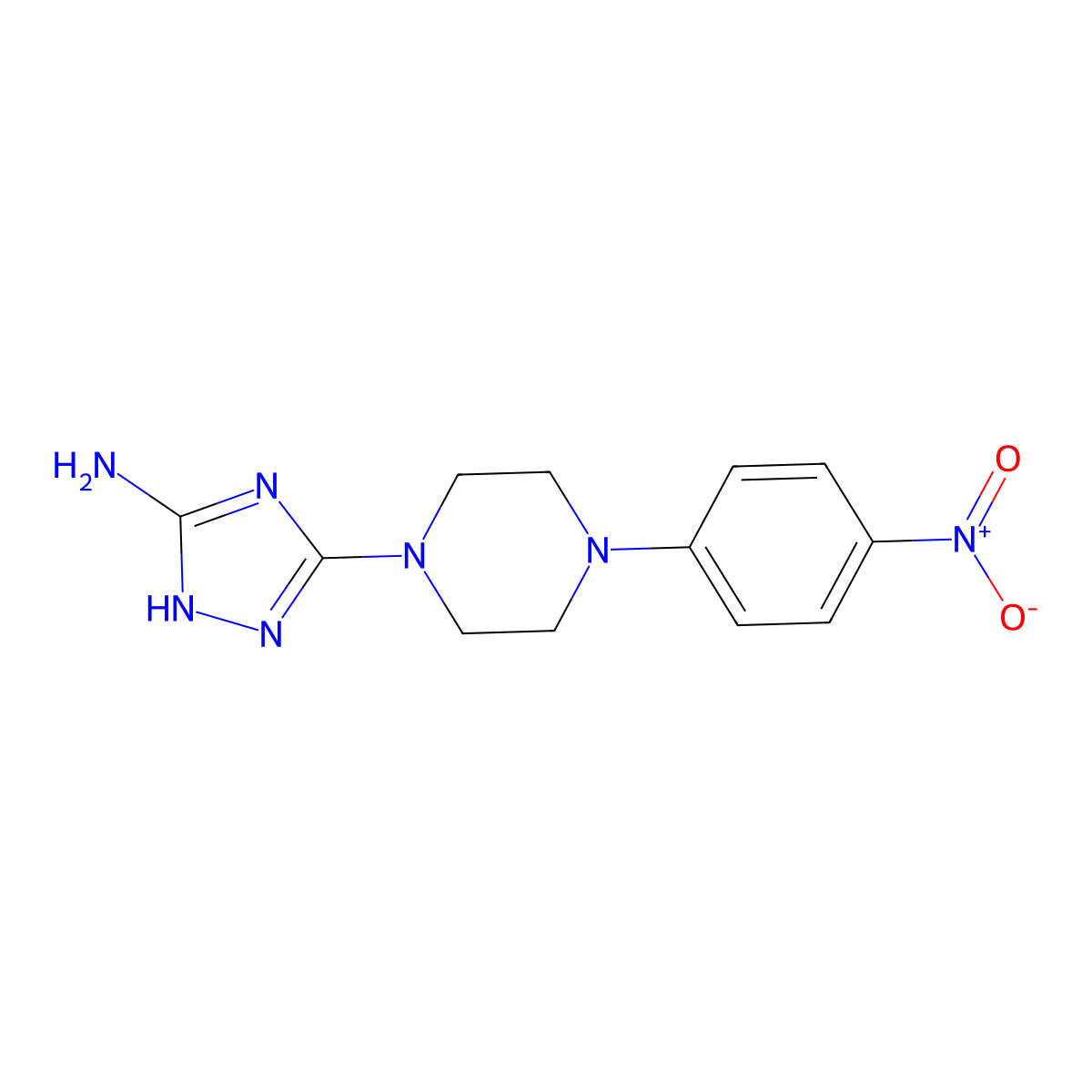 5-[4-(4-nitrophenyl)piperazino]-1H-1,2,4-triazol-3-amine molecular structure, CAS 339021-30-6