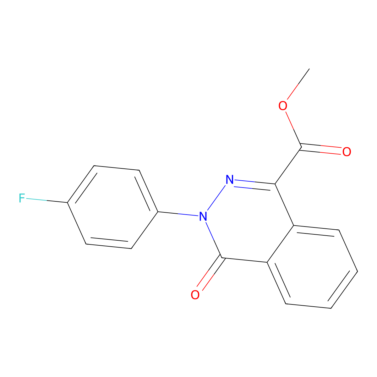 Methyl 3-(4-fluorophenyl)-4-oxo-3,4-dihydro-1-phthalazinecarboxylate molecular structure, CAS 339021-34-0