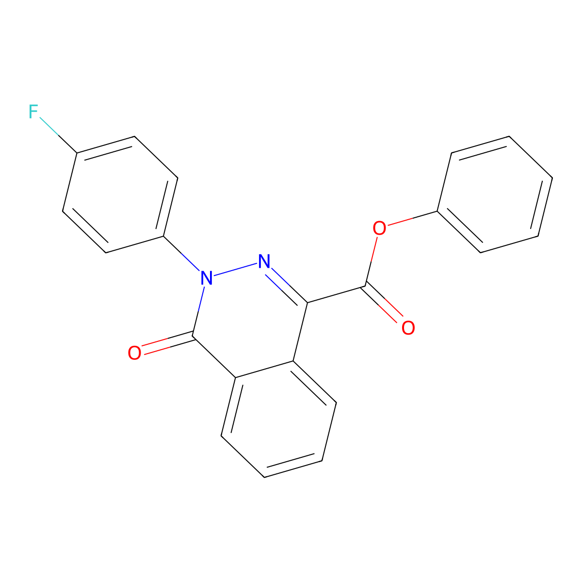 Phenyl 3-(4-fluorophenyl)-3,4-dihydro-4-oxo-1-phthalazinecarboxylate molecular structure, CAS 339021-35-1