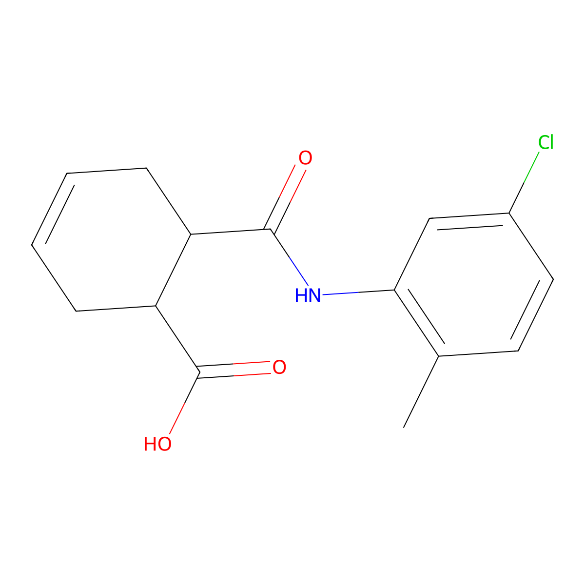 6-[(5-Chloro-2-methylphenyl)carbamoyl]cyclohex-3-ene-1-carboxylic acid molecular structure, CAS 339022-00-3