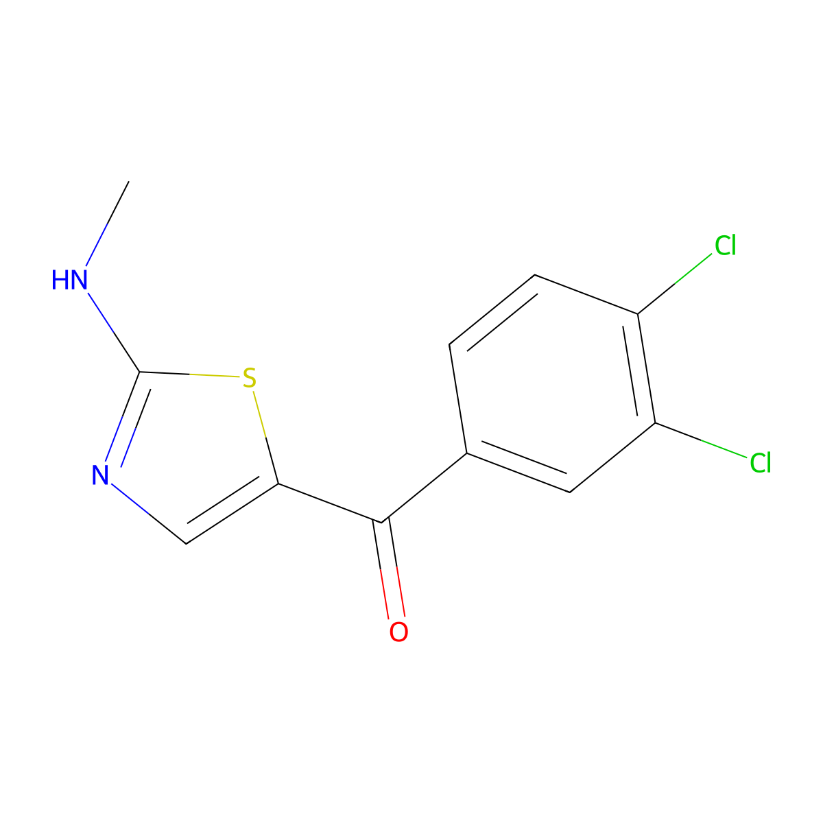 (3,4-Dichlorophenyl)[2-(methylamino)-1,3-thiazol-5-yl]methanone molecular structure, CAS 339022-12-7