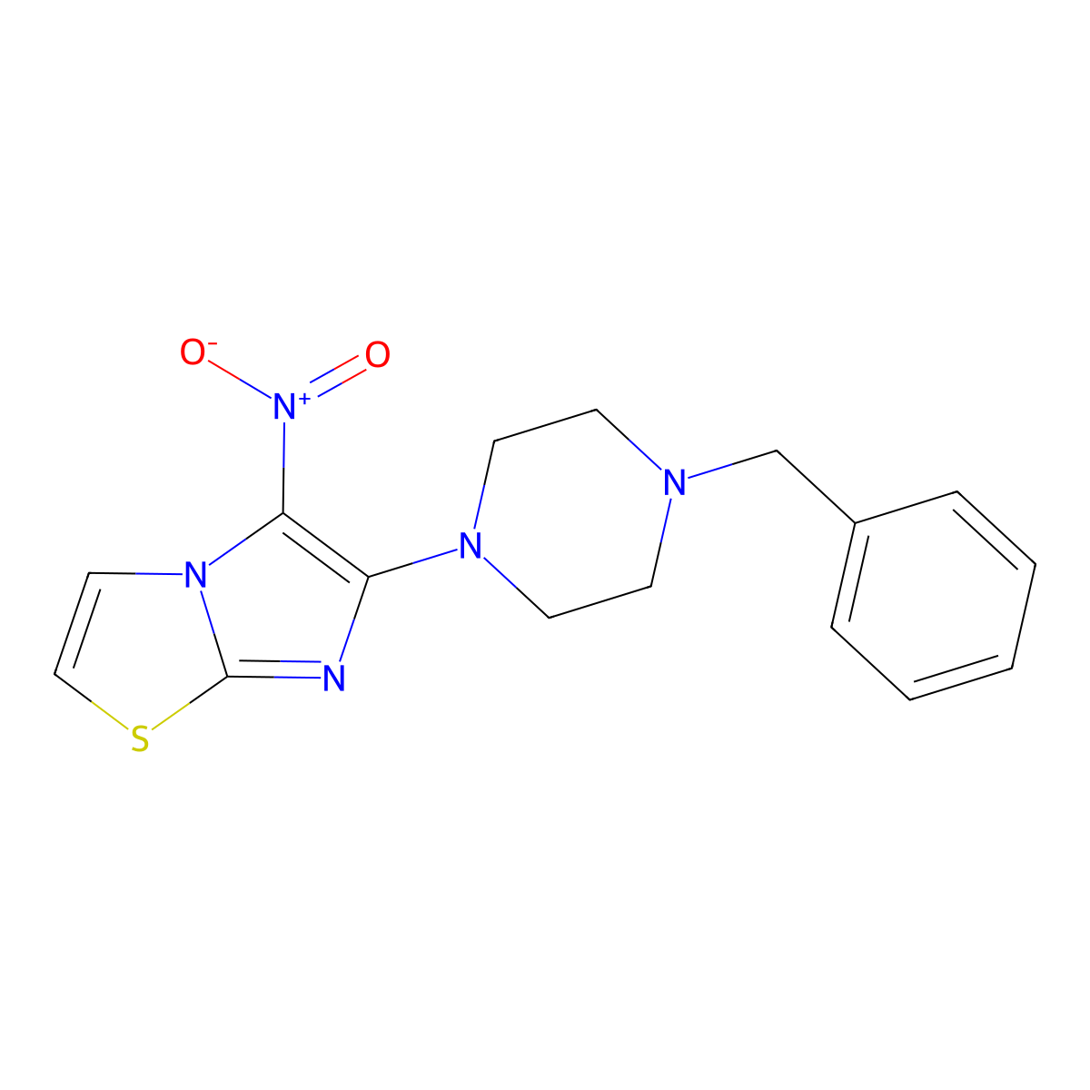 6-(4-Benzylpiperazino)-5-nitroimidazo[2,1-b][1,3]thiazole molecular structure, CAS 339022-16-1