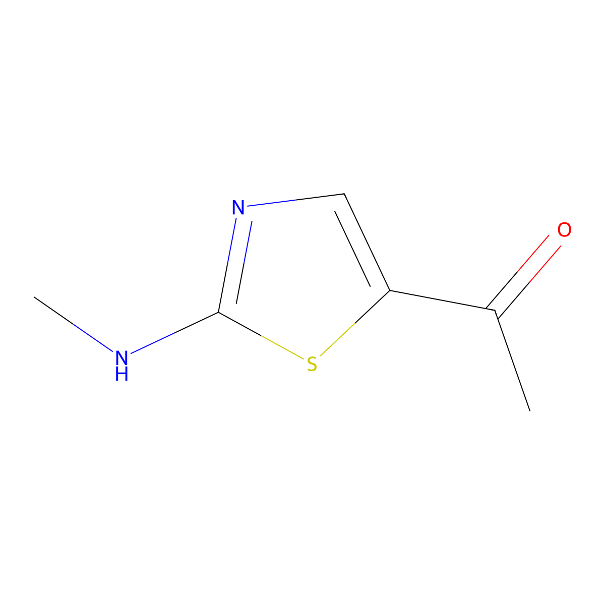 1-(2-(Methylamino)thiazol-5-yl)ethanone molecular structure, CAS 339022-27-4