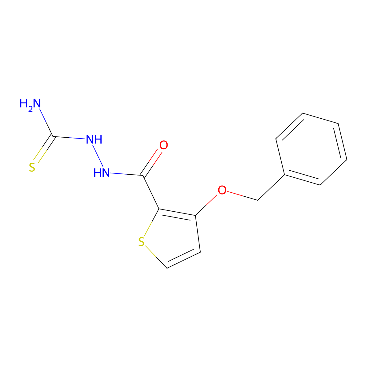 2-{[3-(Benzyloxy)-2-thienyl]carbonyl}-1-hydrazinecarbothioamide molecular structure, CAS 339022-29-6