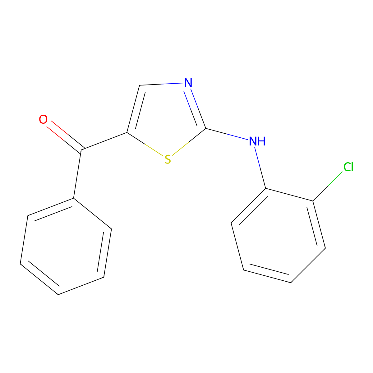 [2-(2-Chloroanilino)-1,3-thiazol-5-yl](phenyl)methanone molecular structure, CAS 339022-30-9