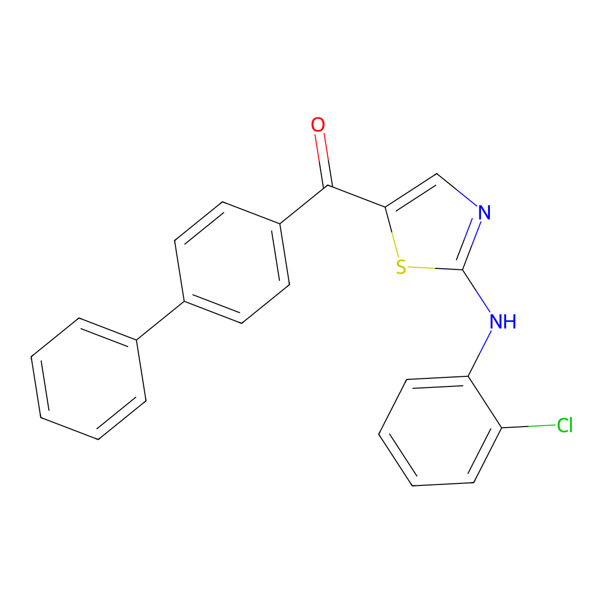 [1,1'-Biphenyl]-4-yl[2-(2-chloroanilino)-1,3-thiazol-5-yl]methanone molecular structure, CAS 339022-36-5