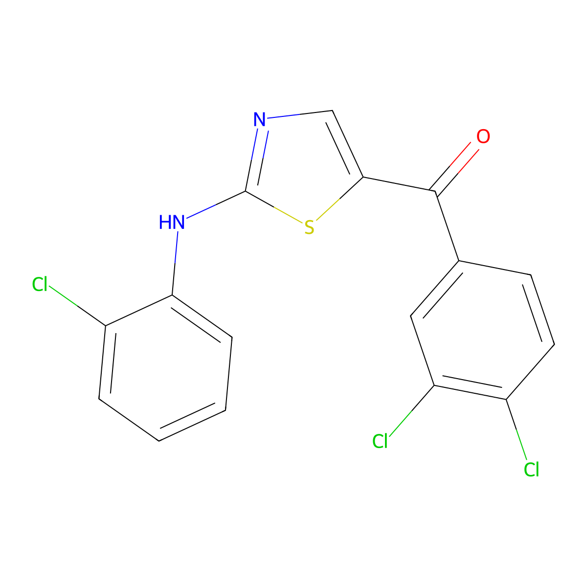 [2-(2-Chloroanilino)-1,3-thiazol-5-yl](3,4-dichlorophenyl)methanone molecular structure, CAS 339022-39-8
