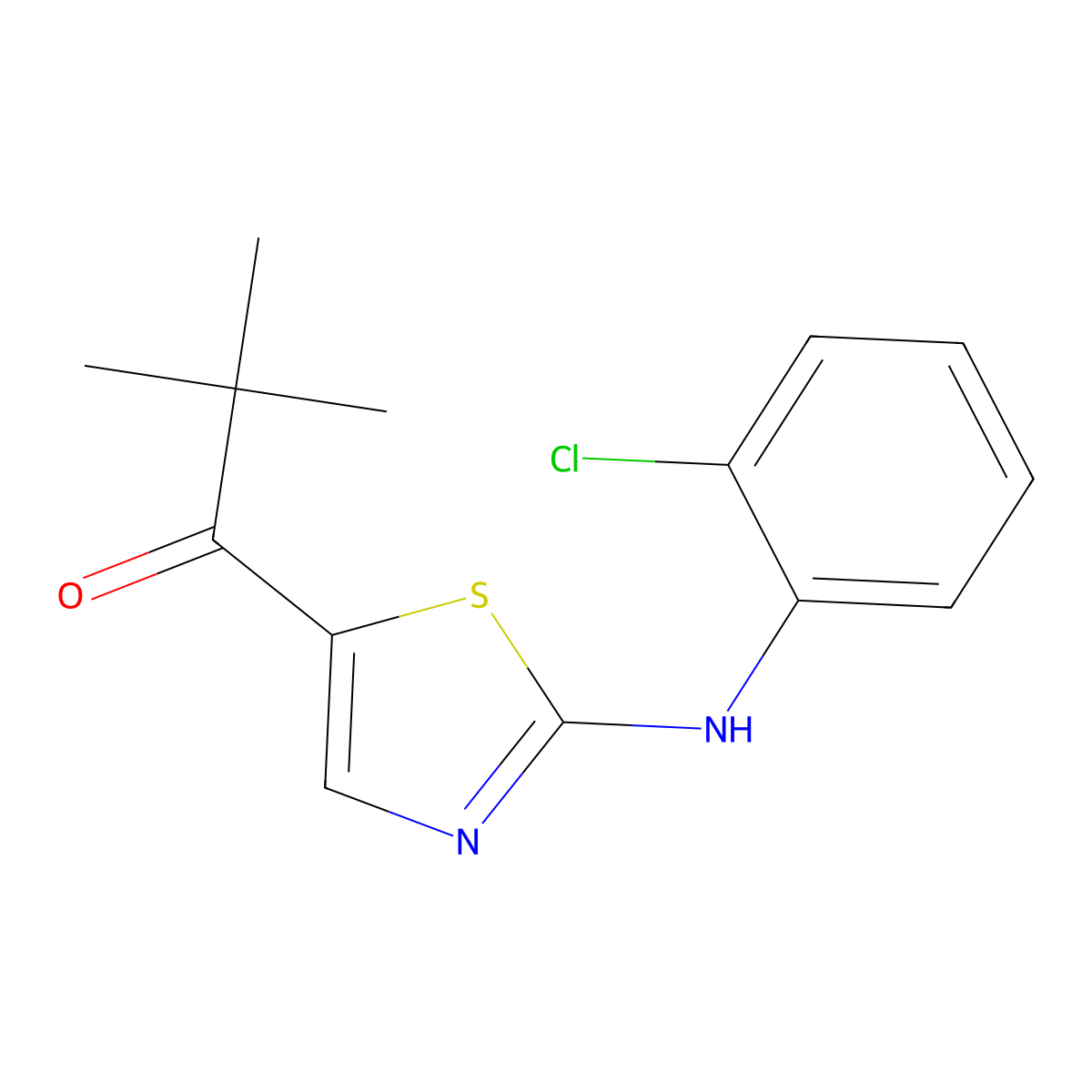 1-[2-(2-Chloroanilino)-1,3-thiazol-5-yl]-2,2-dimethyl-1-propanone molecular structure, CAS 339022-41-2