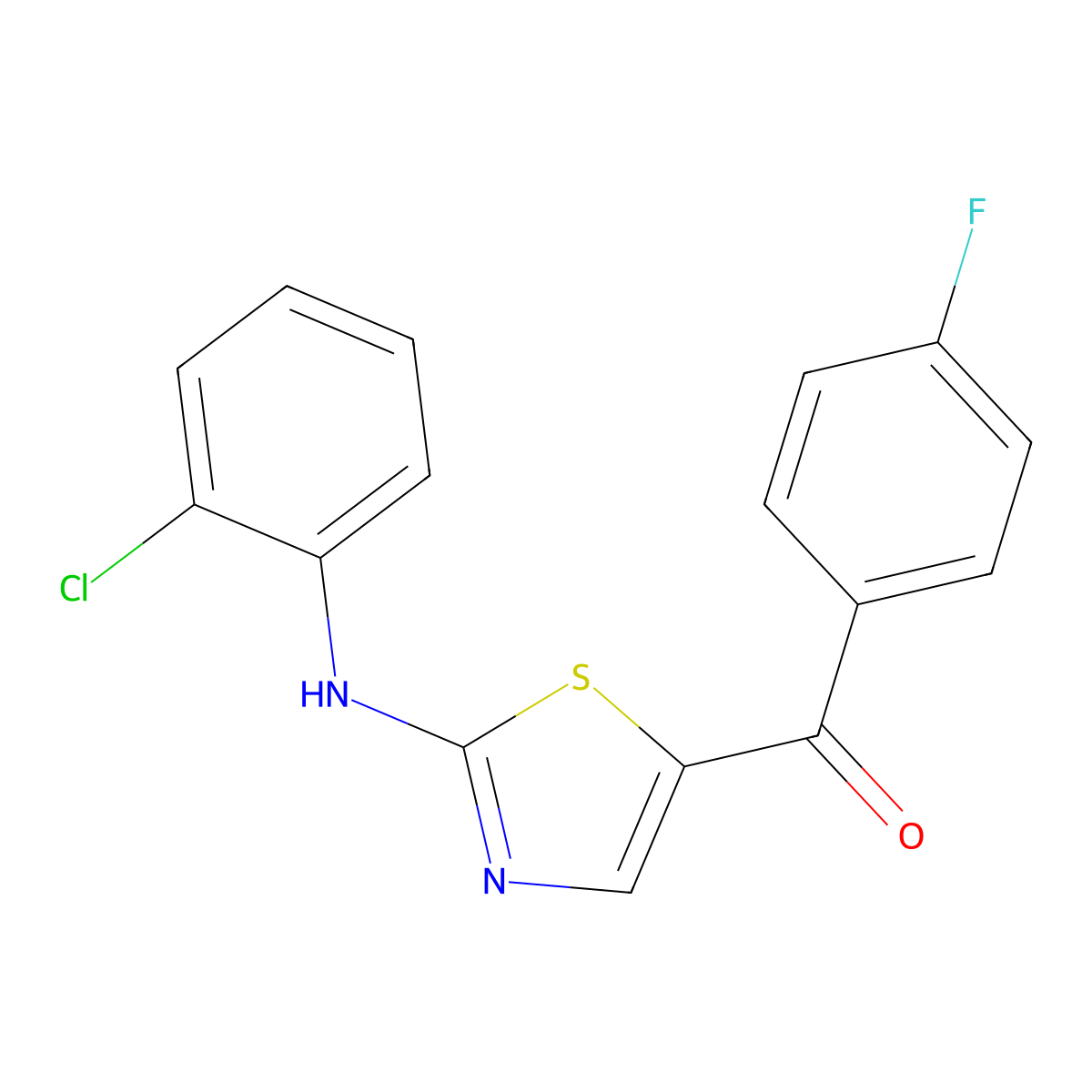 [2-(2-Chloroanilino)-1,3-thiazol-5-yl](4-fluorophenyl)methanone molecular structure, CAS 339022-57-0