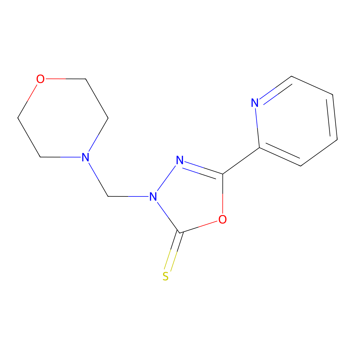 3-(morpholinomethyl)-5-(2-pyridinyl)-1,3,4-oxadiazole-2(3H)-thione molecular structure, CAS 339022-59-2