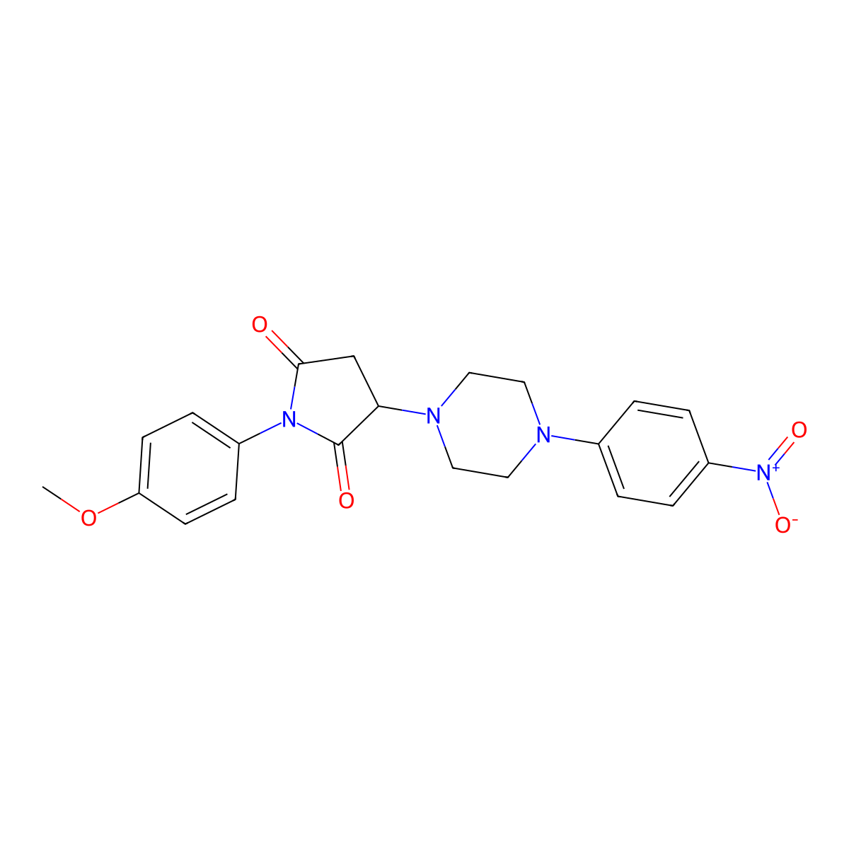 1-(4-Methoxyphenyl)-3-[4-(4-nitrophenyl)piperazin-1-yl]pyrrolidine-2,5-dione molecular structure, CAS 339022-86-5