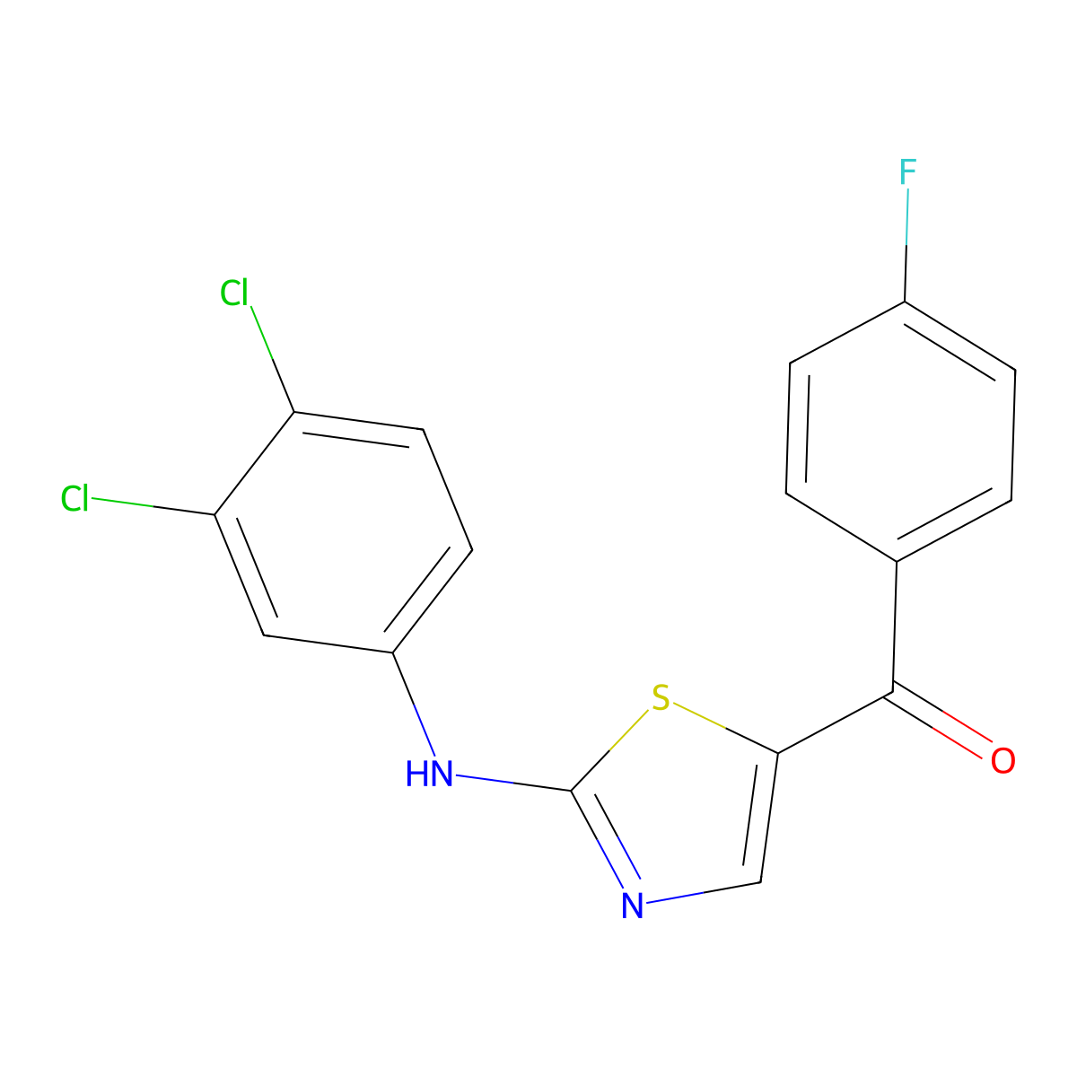 [2-(3,4-Dichloroanilino)-1,3-thiazol-5-yl](4-fluorophenyl)methanone molecular structure, CAS 339022-92-3