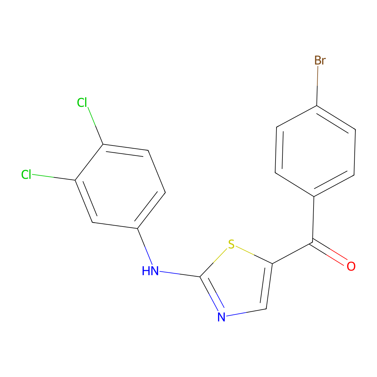 [4-Bromophenyl][2-[3,4-dichloroanilino]-1,3-thiazol-5-yl]methanone molecular structure, CAS 339023-03-9