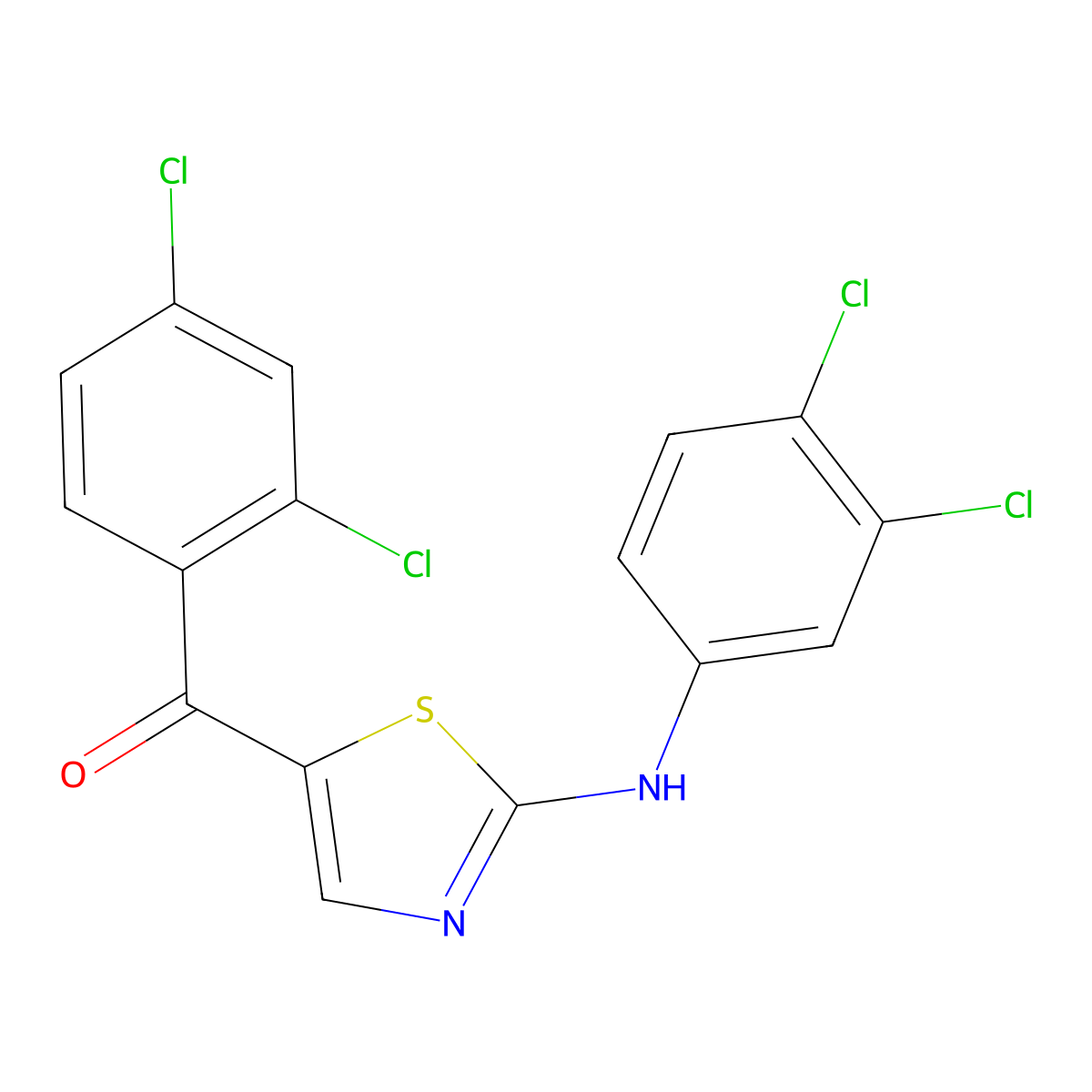 [2-[3,4-Dichloroanilino]-1,3-thiazol-5-yl][2,4-dichlorophenyl]methanone molecular structure, CAS 339023-15-3
