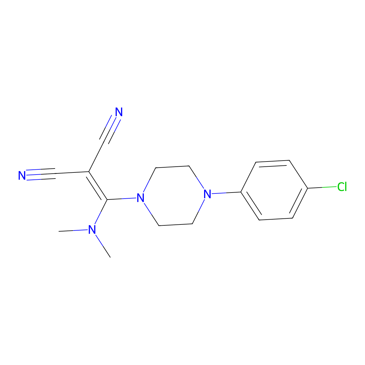 2-[[4-(4-Chlorophenyl)piperazino](dimethylamino)methylene]malononitrile molecular structure, CAS 339023-35-7