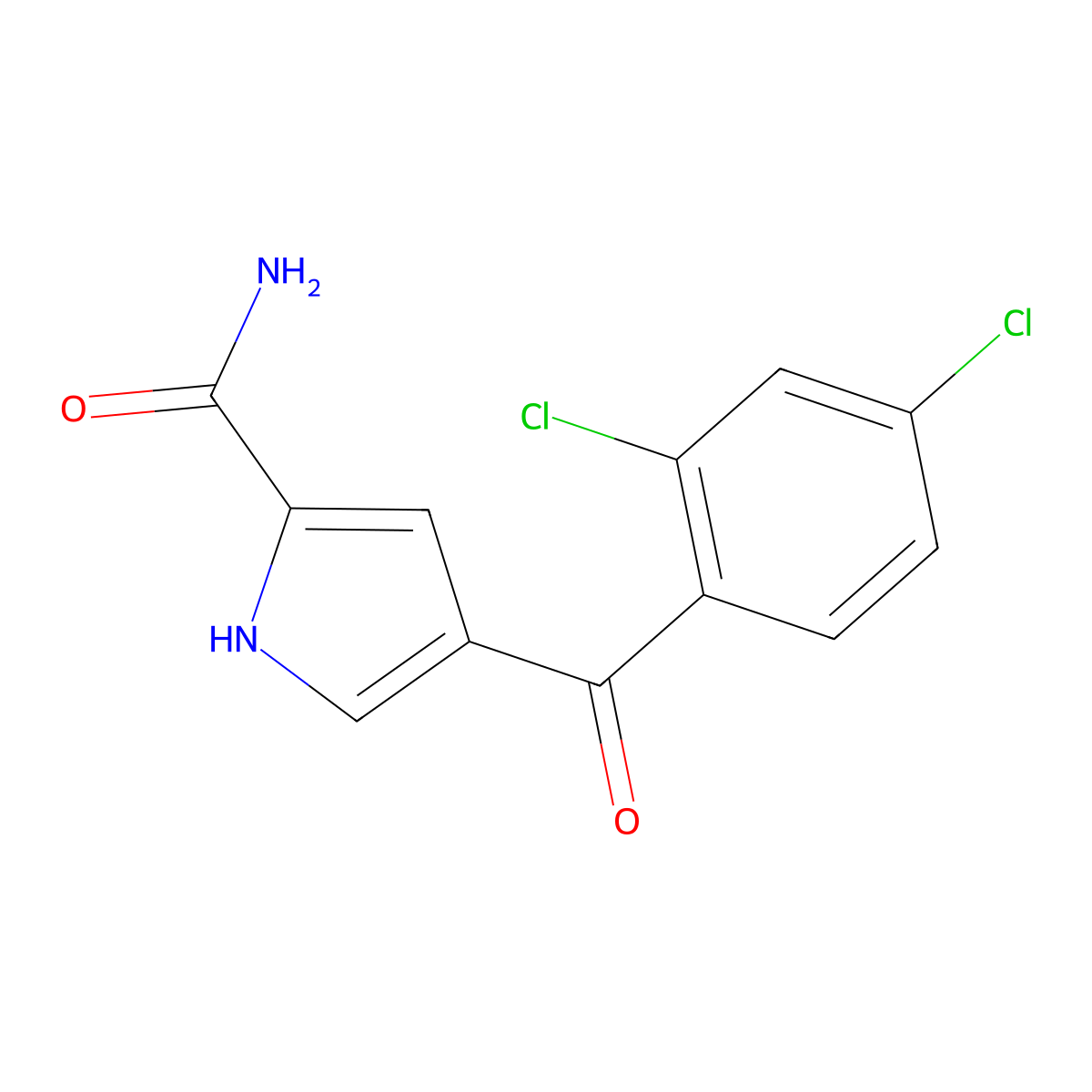 4-(2,4-dichlorobenzoyl)-1H-pyrrole-2-carboxamide molecular structure, CAS 339023-64-2