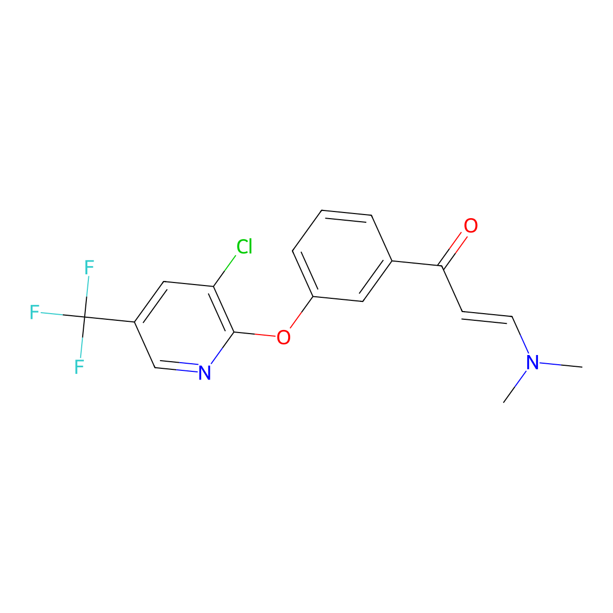1-(3-{[3-Chloro-5-(trifluoromethyl)-2-pyridinyl]oxy}phenyl)-3-(dimethylamino)-2-propen-1-one molecular structure, CAS 339023-71-1