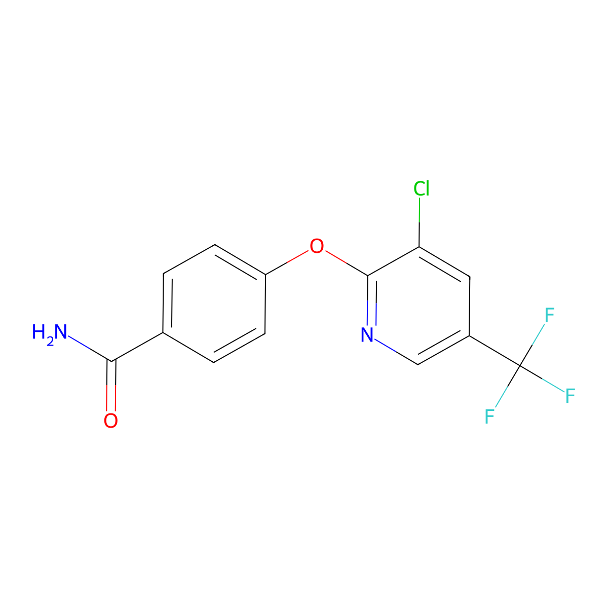 4-{[3-Chloro-5-(trifluoromethyl)-2-pyridinyl]oxy}benzenecarboxamide molecular structure, CAS 339023-73-3