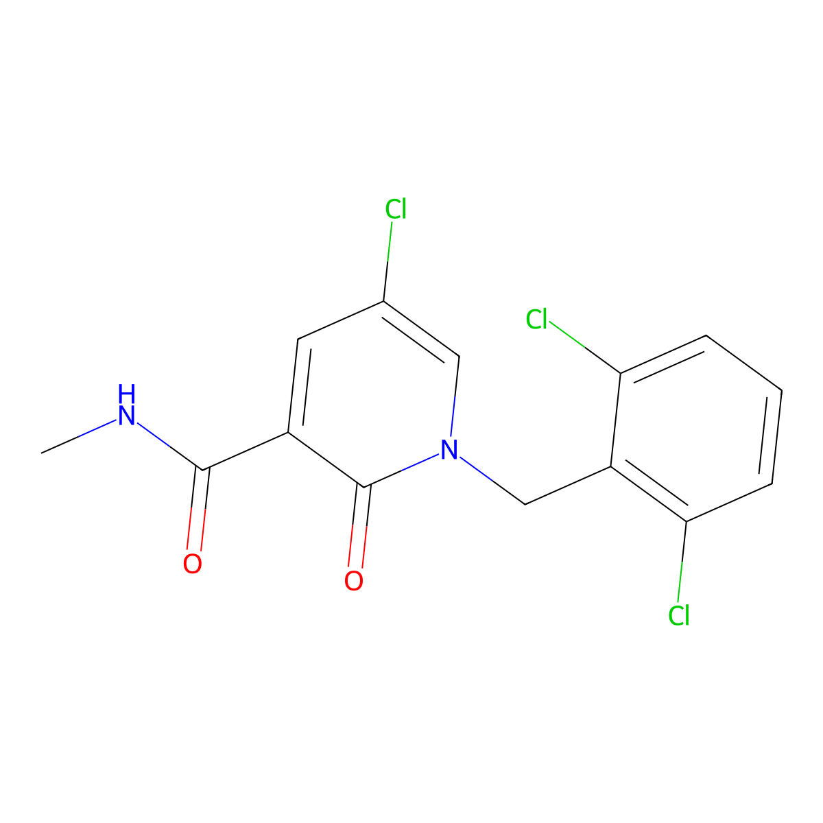 5-chloro-1-(2,6-dichlorobenzyl)-N-methyl-2-oxo-1,2-dihydro-3-pyridinecarboxamide molecular structure, CAS 339023-85-7