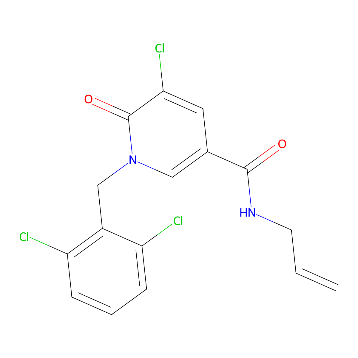 N-allyl-5-chloro-1-(2,6-dichlorobenzyl)-6-oxo-1,6-dihydro-3-pyridinecarboxamide molecular structure, CAS 339023-87-9
