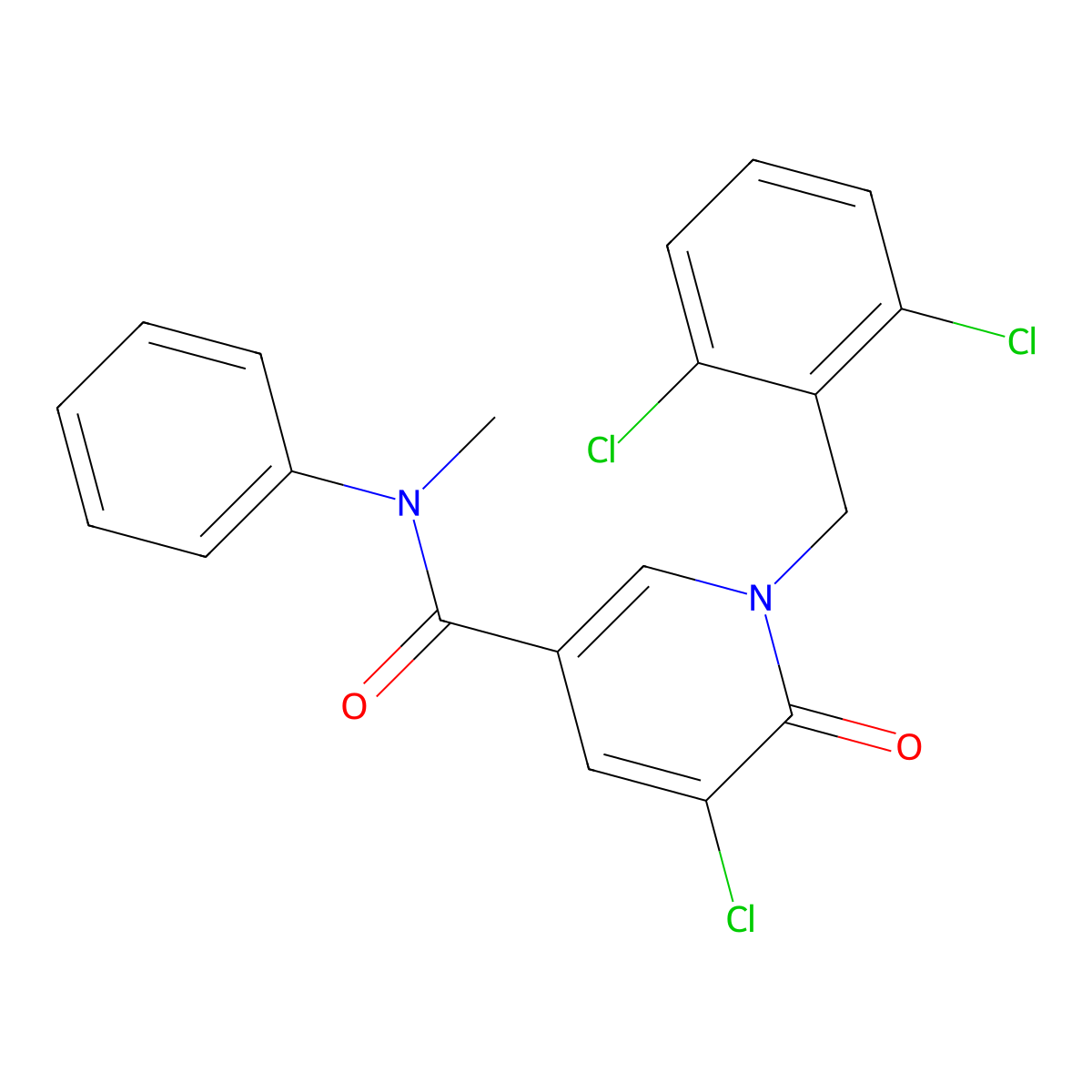5-chloro-1-[(2,6-dichlorophenyl)methyl]-N-methyl-6-oxo-N-phenylpyridine-3-carboxamide molecular structure, CAS 339024-00-9