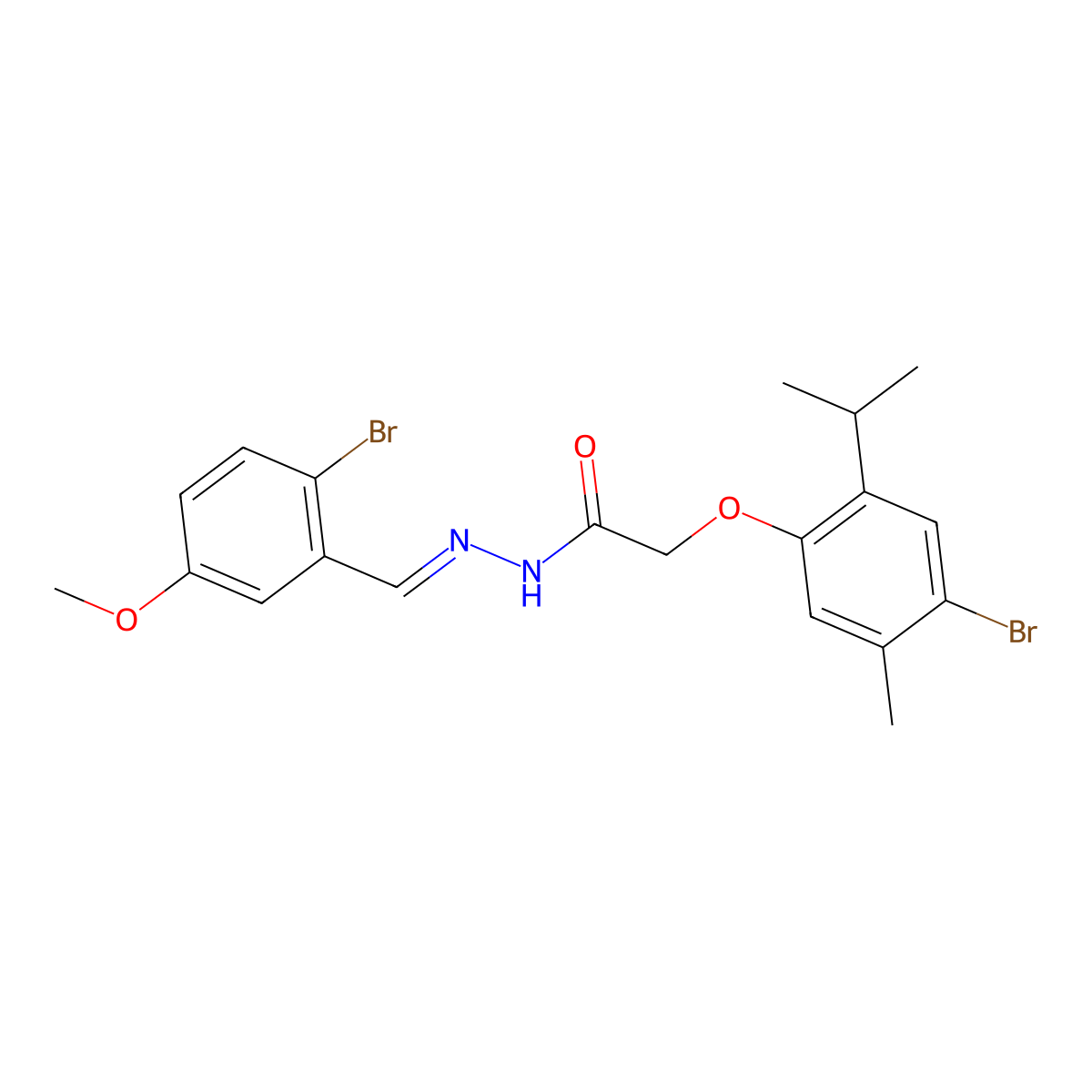 2-[4-Bromo-5-methyl-2-(1-methylethyl)phenoxy]acetic acid 2-[(2-bromo-5-methoxyphenyl)methylene]hydrazide molecular structure, CAS 339024-07-6
